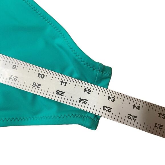 New Blooming Jelly Turquoise High Waist High Cut Leg Cheeky Bottoms Size Large - Picture 4 of 7